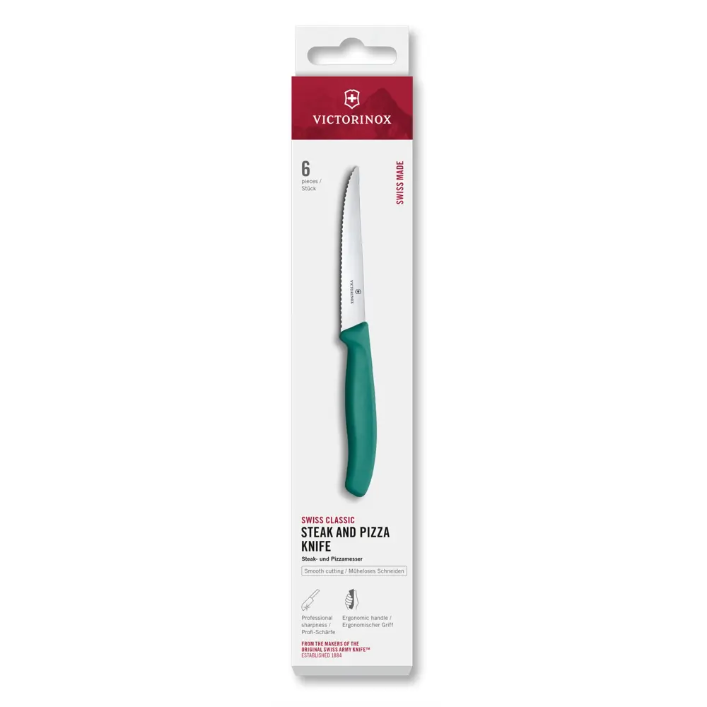 Victorinox SwissClassic Pizzamesser Steakmesser grün 6tlg