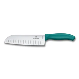 Victorinox SwissClassic Santokumesser Kullenschliff grün